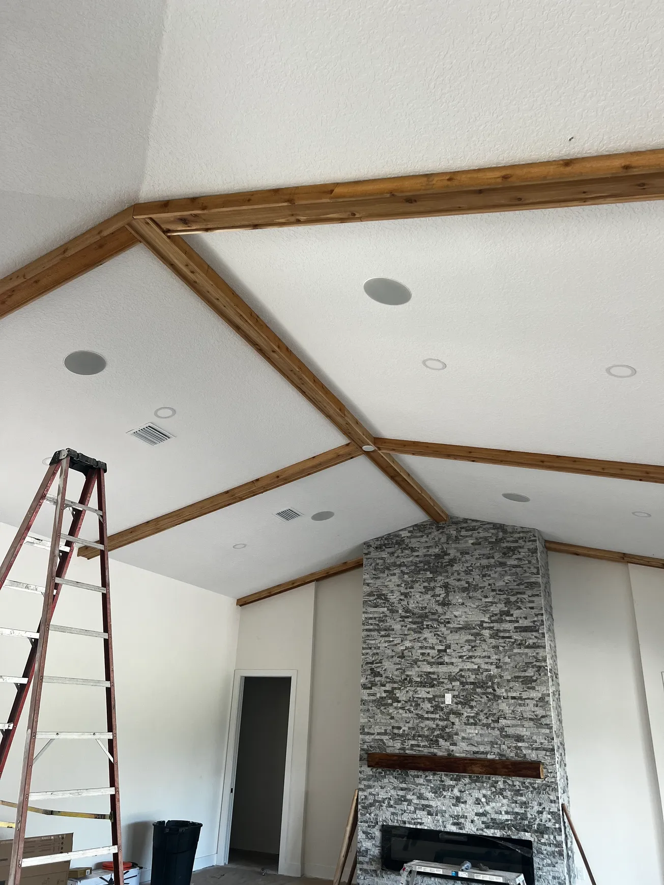 Ceiling speakers and lighting installation